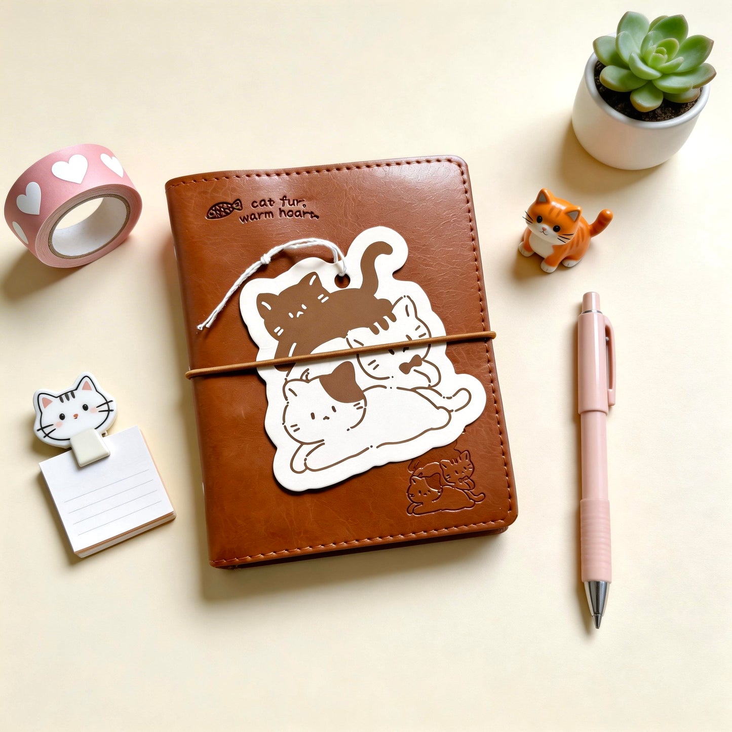 A6 | PU Leather | Subtle Cute Leather Refillable Journal Notebook