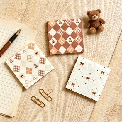 Trio Sticky Notes Set - French Checkerboard Series