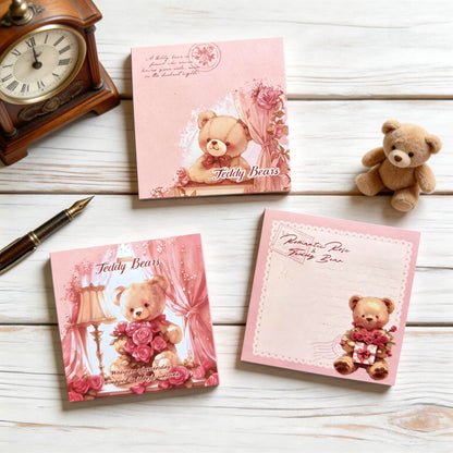 Trio Sticky Notes Set - Teddy Bear Romance Series
