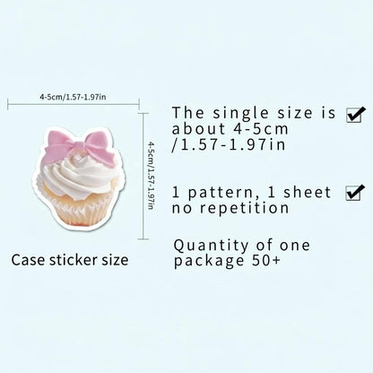 60 Pcs Individual Stickers | Pink Miniature Charm Stickers
