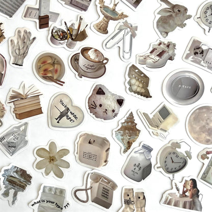 100 Pcs Individual Stickers | Elegant White Charm Stickers