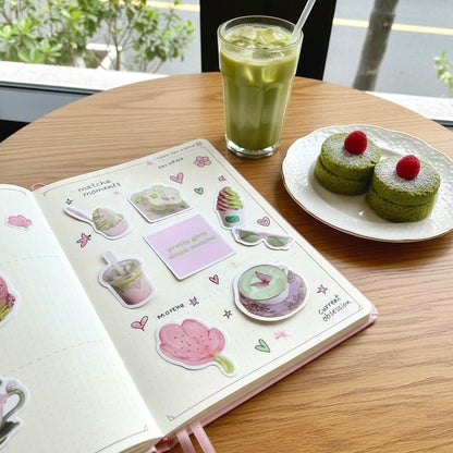 51 Pcs Individual Stickers | The Prettiest Matcha and Pink