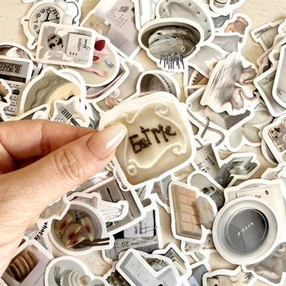 100 Pcs Individual Stickers | Elegant White Charm Stickers