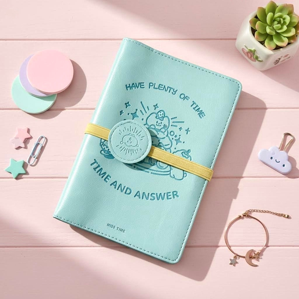 A6 | PU Leather | Mint and Lychee Fun Journal Notebook