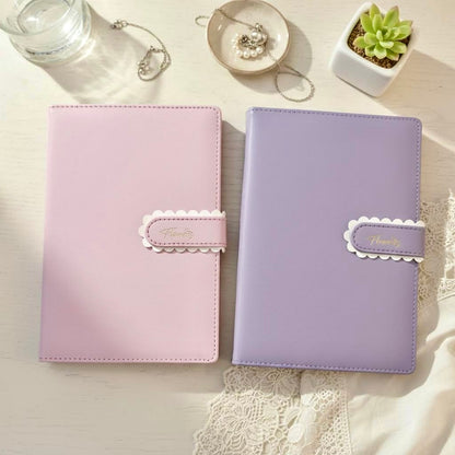 A5 | PU Leather Hardcover | Flower Candy Series Notebook with Scalloped Magnetic Closure