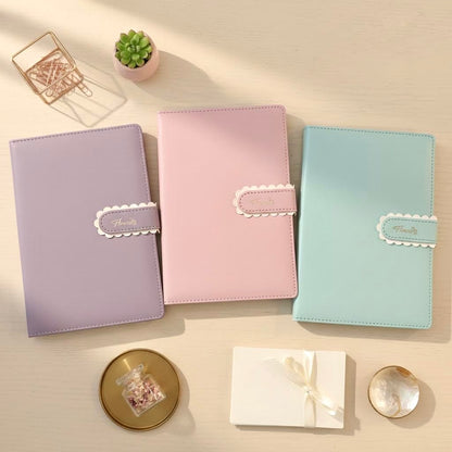 A5 | PU Leather Hardcover | Flower Candy Series Notebook with Scalloped Magnetic Closure