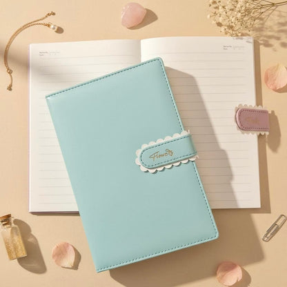 A5 | PU Leather Hardcover | Flower Candy Series Notebook with Scalloped Magnetic Closure