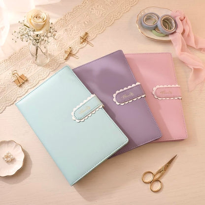 A5 | PU Leather Hardcover | Flower Candy Series Notebook with Scalloped Magnetic Closure