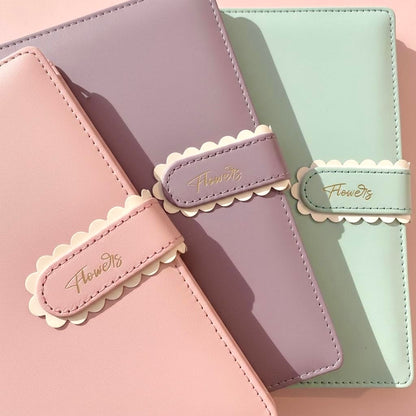 A5 | PU Leather Hardcover | Flower Candy Series Notebook with Scalloped Magnetic Closure