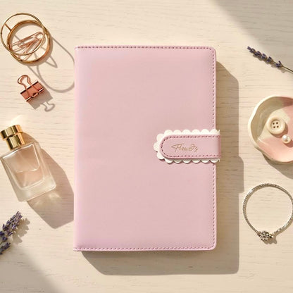 A5 | PU Leather Hardcover | Flower Candy Series Notebook with Scalloped Magnetic Closure