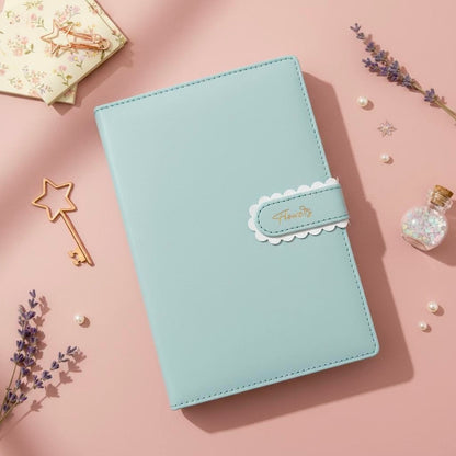 A5 | PU Leather Hardcover | Flower Candy Series Notebook with Scalloped Magnetic Closure