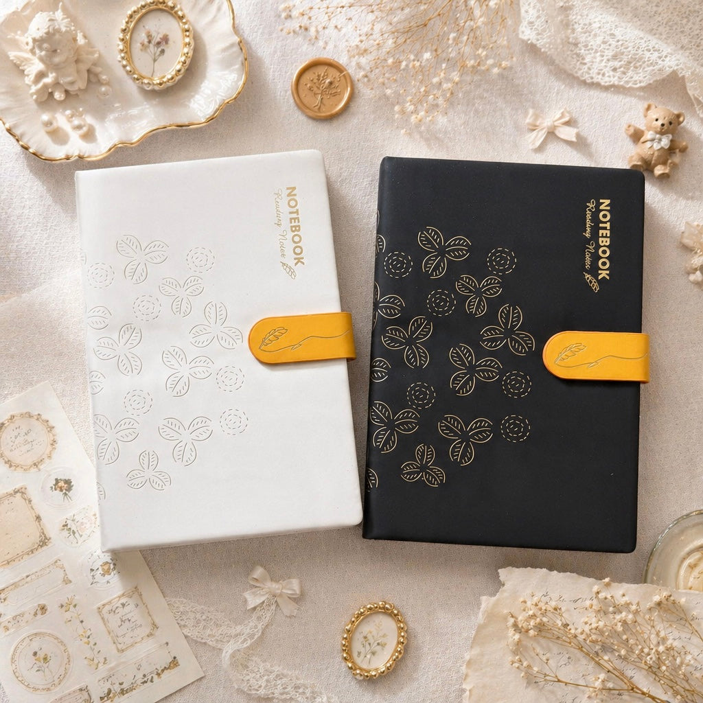 A5 | Faux Leather Hardcover | Golden Clover Series with Magnetic Closure