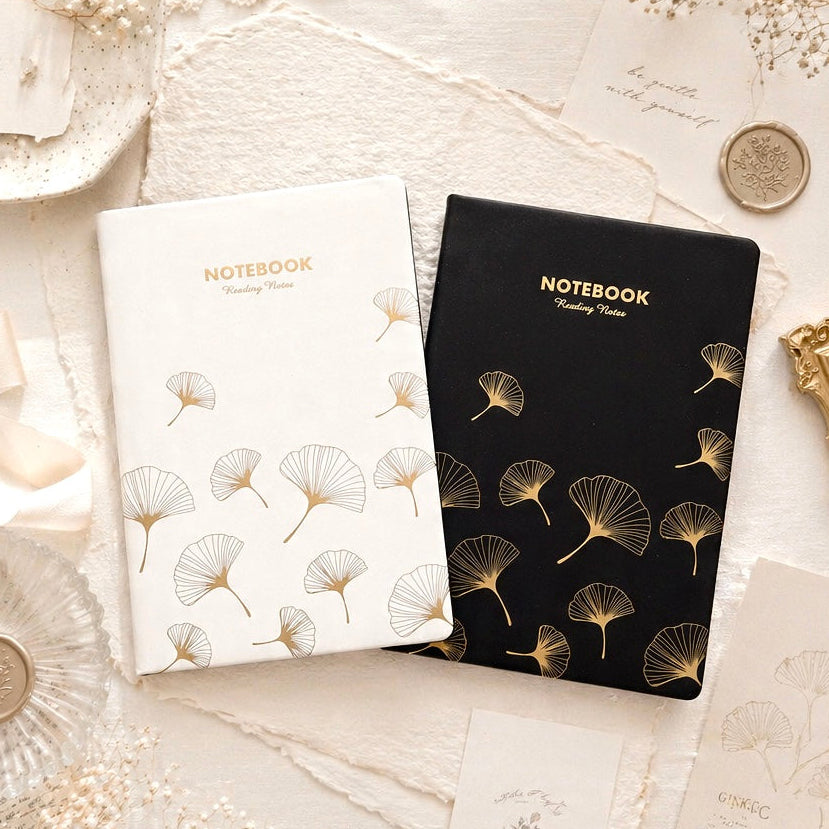 A5 | Faux Leather Hardcover| Ginkgo Leaf Series