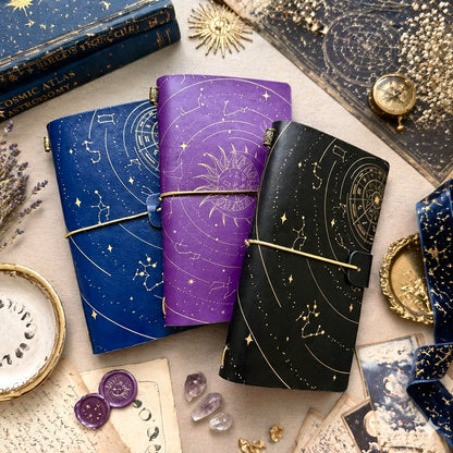 A6 | PU Leather Cover | Constellation Series Journal Notebook with Strap