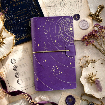 A6 | PU Leather Cover | Constellation Series Journal Notebook with Strap