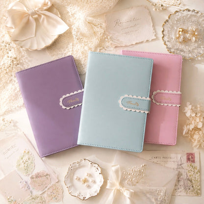 A5 | PU Leather Hardcover | Flower Candy Series Notebook with Scalloped Magnetic Closure