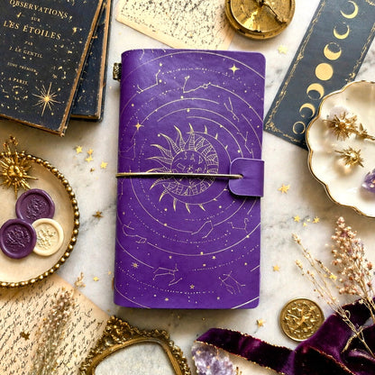 A6 | PU Leather Cover | Constellation Series Journal Notebook with Strap