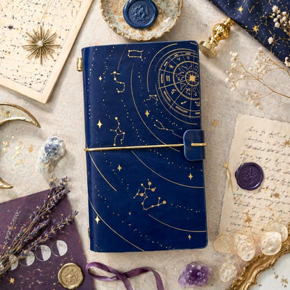 A6 | PU Leather Cover | Constellation Series Journal Notebook with Strap
