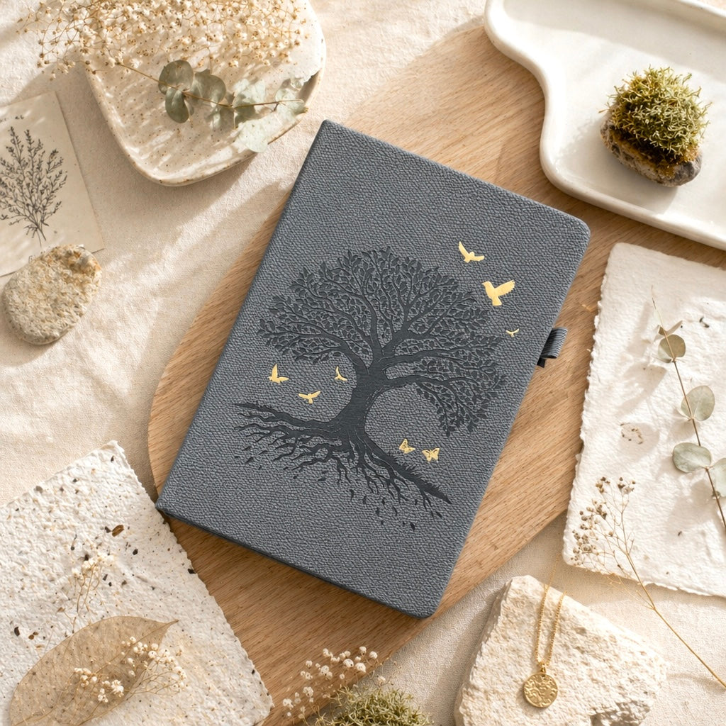 A5 | PU Leather Hardcover | Roots of Hope Series Notebook with Strap and Pen Loop