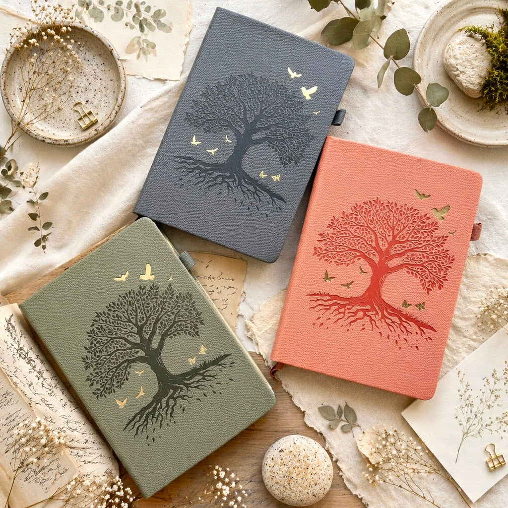 A5 | PU Leather Hardcover | Roots of Hope Series Notebook with Strap and Pen Loop