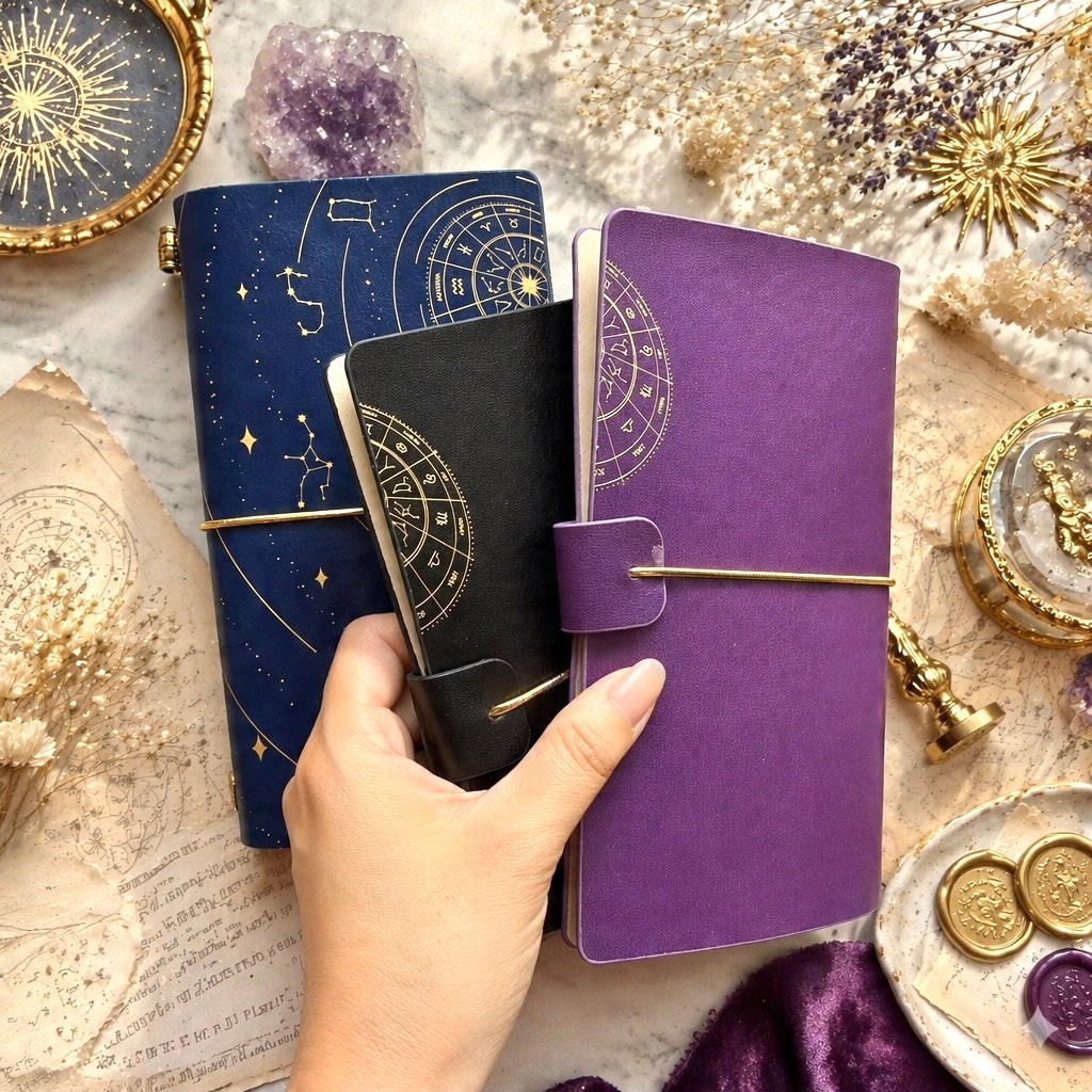 A6 | PU Leather Cover | Constellation Series Journal Notebook with Strap