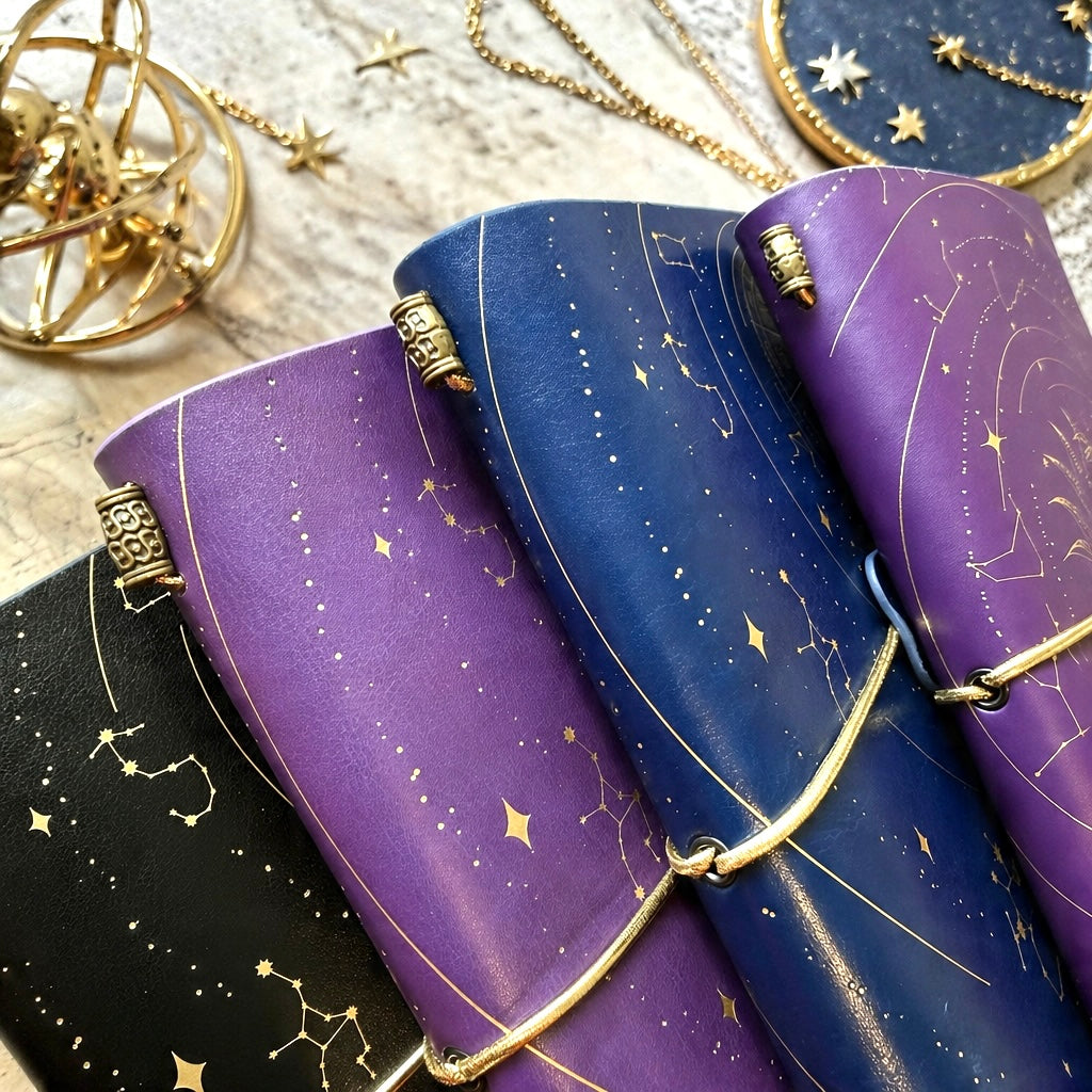 A6 | PU Leather Cover | Constellation Series Journal Notebook with Strap