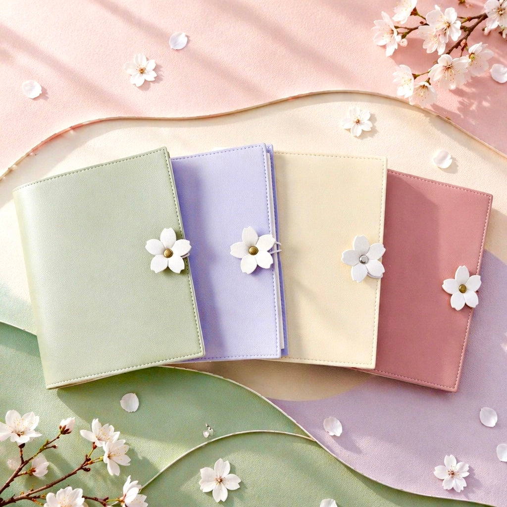 Square Medium-Sized | Soft Faux Leather | The Solitary Flower Series Refillable Notebook