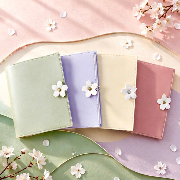 Square Medium-Sized | Soft Faux Leather | The Solitary Flower Series Refillable Notebook