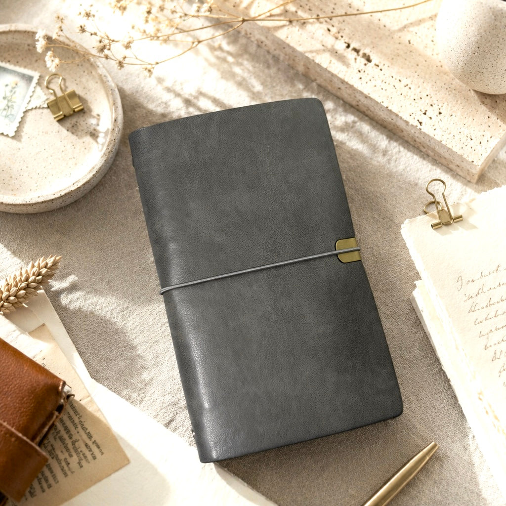 A6 | Soft PU Leather | Refillable Notebook - Deep Vintage Series with Elastic Strap