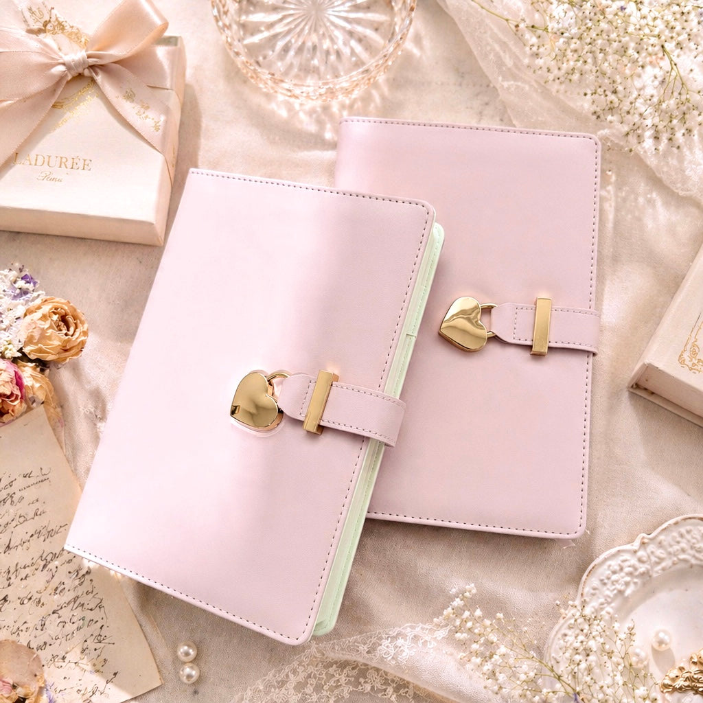 A5 | PU Leather Hardcover | Golden Heart Treasure Notebook