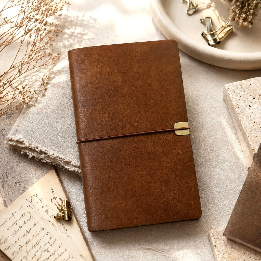 A6 | Soft PU Leather | Refillable Notebook - Deep Vintage Series with Elastic Strap