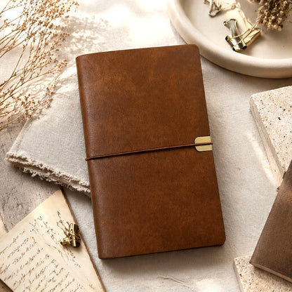 A6 | Soft PU Leather | Refillable Notebook - Deep Vintage Series with Elastic Strap