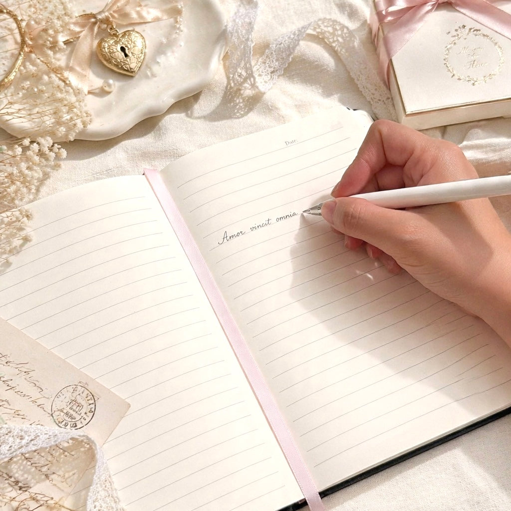A5 | PU Leather Hardcover | Golden Heart Treasure Notebook
