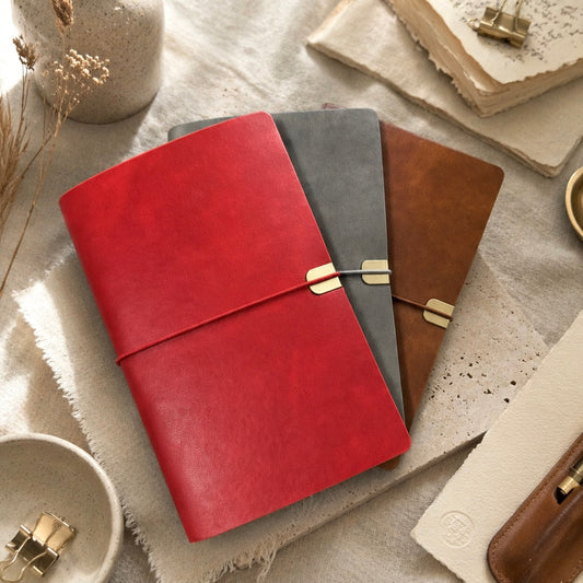 A6 | Soft PU Leather | Refillable Notebook - Deep Vintage Series with Elastic Strap