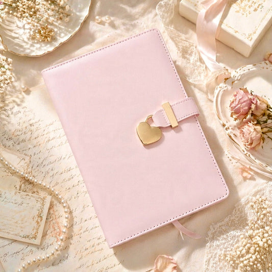 A5 | PU Leather Hardcover | Golden Heart Treasure Notebook