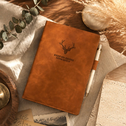 A5 & B5 | Faux Leather Hardcover | Keep On Going Collection with Pen Loop