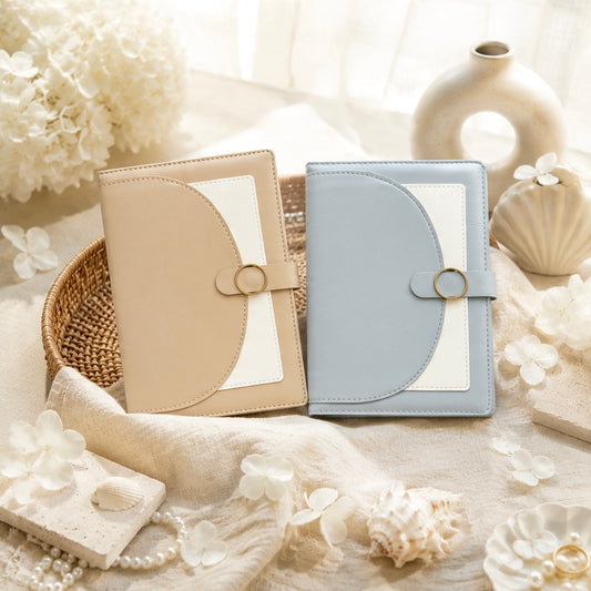 A5 | PU Leather Hardcover | Elegant Colorblock Notebook with Magnetic Closure