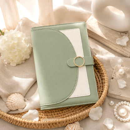 A5 | PU Leather Hardcover | Elegant Colorblock Notebook with Magnetic Closure