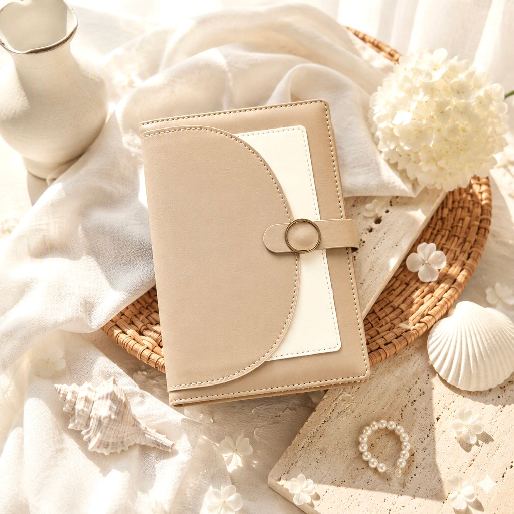 A5 | PU Leather Hardcover | Elegant Colorblock Notebook with Magnetic Closure