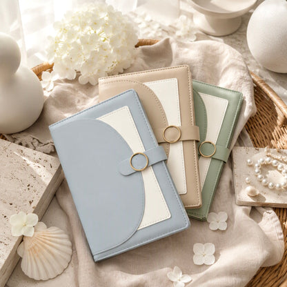 A5 | PU Leather Hardcover | Elegant Colorblock Notebook with Magnetic Closure