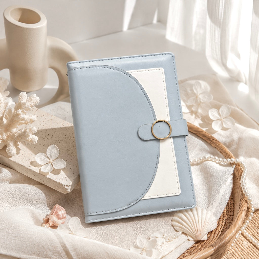 A5 | PU Leather Hardcover | Elegant Colorblock Notebook with Magnetic Closure