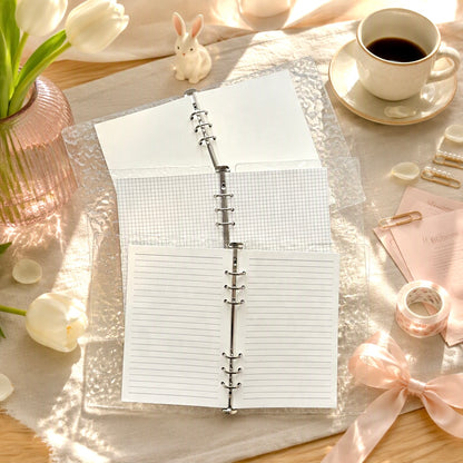 A5 Clear Acrylic Hardcover | Water Ripple Wave Texture | Refillable Binder Notebook