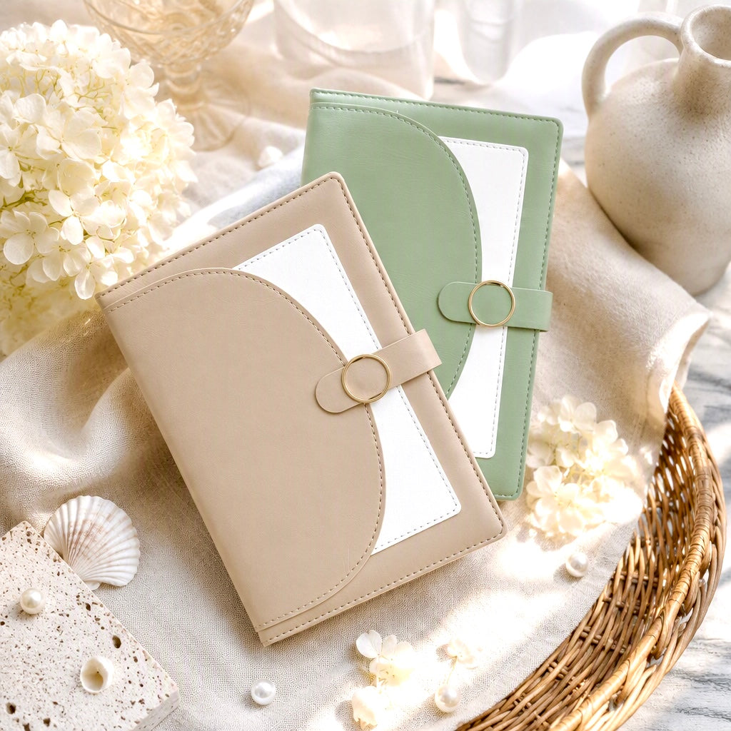 A5 | PU Leather Hardcover | Elegant Colorblock Notebook with Magnetic Closure