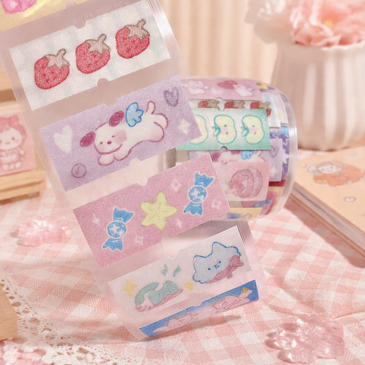 Glittering Pre-Die-Cut Masking Tape - Tag Diary Collection