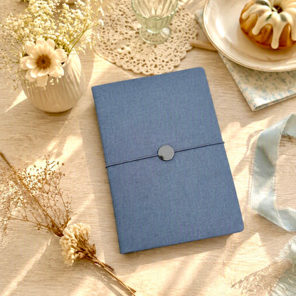 A5 | Faux Linen Hardcover | Modern Morandi Collection with Gold-Button Strap