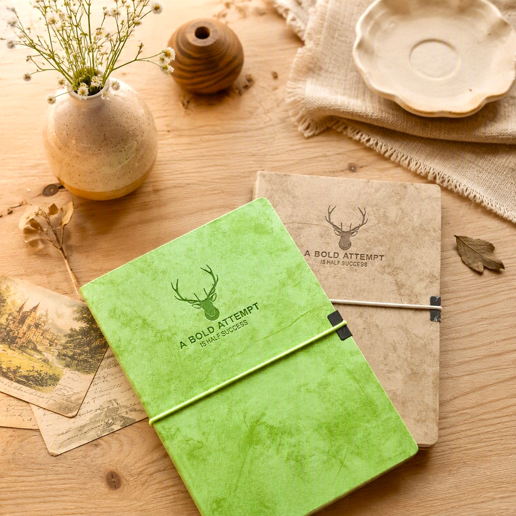 A5 | Faux Linen Hardcover | Bold Attempt Collection with Elastic Band