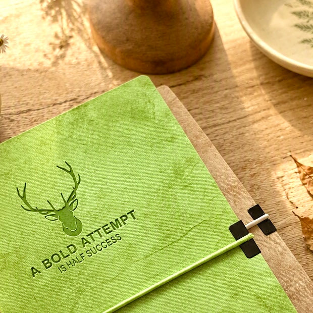 A5 | Faux Linen Hardcover | Bold Attempt Collection with Elastic Band