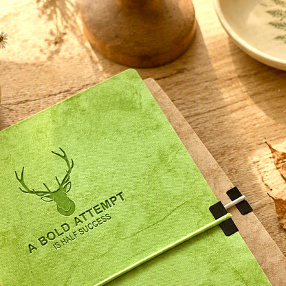 A5 | Faux Linen Hardcover | Bold Attempt Collection with Elastic Band
