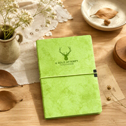 A5 | Faux Linen Hardcover | Bold Attempt Collection with Elastic Band