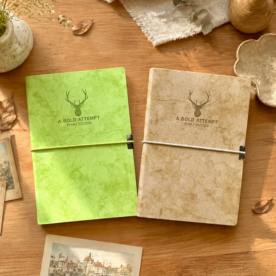 A5 | Faux Linen Hardcover | Bold Attempt Collection with Elastic Band